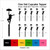 TA0059 Umbrella Girl Silhouette Party Wedding Birthday Acrylic Cupcake Toppers Decor 10 pcs