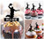 TA0147 Basketball Slam Dunk Silhouette Party Wedding Birthday Acrylic Cupcake Toppers Decor 10 pcs