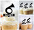 TA0165 French horn Silhouette Party Wedding Birthday Acrylic Cupcake Toppers Decor 10 pcs