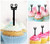 TA0174 Key Silhouette Party Wedding Birthday Acrylic Cupcake Toppers Decor 10 pcs