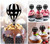 TA0187 Hot Air Balloon Silhouette Party Wedding Birthday Acrylic Cupcake Toppers Decor 10 pcs
