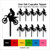 TA0198 Extreme Motocross Racing Silhouette Party Wedding Birthday Acrylic Cupcake Toppers Decor 10 pcs