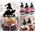 TA0207 Skimboarding Surf Surfing Silhouette Party Wedding Birthday Acrylic Cupcake Toppers Decor 10 pcs