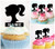 TA0211 Ponytail Girl Silhouette Party Wedding Birthday Acrylic Cupcake Toppers Decor 10 pcs