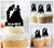 TA0235 Wedding Couple Sweet Kiss Silhouette Party Wedding Birthday Acrylic Cupcake Toppers Decor 10 pcs