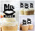 TA0245 Mrs Wedding Kiss Lip Silhouette Party Wedding Birthday Acrylic Cupcake Toppers Decor 10 pcs