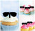 TA0258 Sunglasses Silhouette Party Wedding Birthday Acrylic Cupcake Toppers Decor 10 pcs