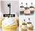 TA0306 Poleaxe Weapon Silhouette Party Wedding Birthday Acrylic Cupcake Toppers Decor 10 pcs