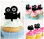 TA0351 Movie Camera Silhouette Party Wedding Birthday Acrylic Cupcake Toppers Decor 10 pcs