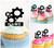 TA0371 Gear System Silhouette Party Wedding Birthday Acrylic Cupcake Toppers Decor 10 pcs
