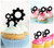 TA0371 Gear System Silhouette Party Wedding Birthday Acrylic Cupcake Toppers Decor 10 pcs