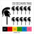 TA0425 Roman Spartan Sparta Helmet Silhouette Party Wedding Birthday Acrylic Cupcake Toppers Decor 10 pcs
