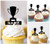 TA0436 Trophy Champion Silhouette Party Wedding Birthday Acrylic Cupcake Toppers Decor 10 pcs