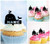 TA0438 Smile Whale Silhouette Party Wedding Birthday Acrylic Cupcake Toppers Decor 10 pcs