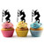 TA0439 Halloween Witch Silhouette Party Wedding Birthday Acrylic Cupcake Toppers Decor 10 pcs