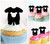 TA0455 Clothing Childhood Silhouette Party Wedding Birthday Acrylic Cupcake Toppers Decor 10 pcs