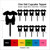 TA0455 Clothing Childhood Silhouette Party Wedding Birthday Acrylic Cupcake Toppers Decor 10 pcs