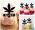 TA0480 Marijuana Rasta Leaf Silhouette Party Wedding Birthday Acrylic Cupcake Toppers Decor 10 pcs