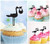 TA0488 Stork Bird Flying Holding Newborn Baby Silhouette Party Wedding Birthday Acrylic Cupcake Toppers Decor 10 pcs