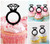 TA0493 Diamond Wedding Ring Silhouette Party Wedding Birthday Acrylic Cupcake Toppers Decor 10 pcs