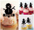 TA0500 Christmas Snow Man Silhouette Party Wedding Birthday Acrylic Cupcake Toppers Decor 10 pcs