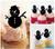 TA0500 Christmas Snow Man Silhouette Party Wedding Birthday Acrylic Cupcake Toppers Decor 10 pcs