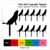 TA0511 Wolf Howling Silhouette Party Wedding Birthday Acrylic Cupcake Toppers Decor 10 pcs