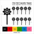 TA0529 Buddhism Symbol Wheel Dharma Silhouette Party Wedding Birthday Acrylic Cupcake Toppers Decor 10 pcs