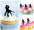 TA0548 Couple Tango Dance Silhouette Party Wedding Birthday Acrylic Cupcake Toppers Decor 10 pcs