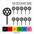 TA0560 Engine Gear Silhouette Party Wedding Birthday Acrylic Cupcake Toppers Decor 10 pcs