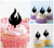 TA0569 Fire Flame Silhouette Party Wedding Birthday Acrylic Cupcake Toppers Decor 10 pcs
