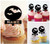 TA0580 Halloween Full Moon Bat Silhouette Party Wedding Birthday Acrylic Cupcake Toppers Decor 10 pcs