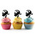 TA0582 Halloween Gekko Lizard Silhouette Party Wedding Birthday Acrylic Cupcake Toppers Decor 10 pcs
