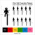 TA0584 Halloween Voodoo Doll Silhouette Party Wedding Birthday Acrylic Cupcake Toppers Decor 10 pcs