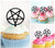 TA0601 Inverted Pentagram Silhouette Party Wedding Birthday Acrylic Cupcake Toppers Decor 10 pcs