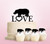 TC0166 Love Hippopotamus Party Wedding Birthday Acrylic Cake Topper Cupcake Toppers Decor Set 11 pcs