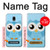 S3029 Cute Blue Owl Case For Samsung Galaxy J3 (2018), J3 Star, J3 V 3rd Gen, J3 Orbit, J3 Achieve, Express Prime 3, Amp Prime 3
