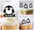 TA0745 Baby Penguin Bird Silhouette Party Wedding Birthday Acrylic Cupcake Toppers Decor 10 pcs