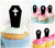 TA0844 RIP Coffin Silhouette Party Wedding Birthday Acrylic Cupcake Toppers Decor 10 pcs