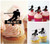 TA0850 Mountain Skiing Silhouette Party Wedding Birthday Acrylic Cupcake Toppers Decor 10 pcs