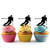 TA0850 Mountain Skiing Silhouette Party Wedding Birthday Acrylic Cupcake Toppers Decor 10 pcs