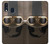 S2645 Vintage Brown Goggles Motorcycle Helmet Case For Samsung Galaxy A40