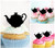 TA0884 Tea Pot Silhouette Party Wedding Birthday Acrylic Cupcake Toppers Decor 10 pcs