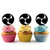 TA0917 Mitsu Tomoe Japan Shinto Trinity Silhouette Party Wedding Birthday Acrylic Cupcake Toppers Decor 10 pcs