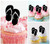 TA0933 Flip Flop Beach Sandals Silhouette Party Wedding Birthday Acrylic Cupcake Toppers Decor 10 pcs