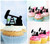 TA0988 Oil Gas Mine Silhouette Party Wedding Birthday Acrylic Cupcake Toppers Decor 10 pcs
