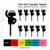TA0999 Disc Jockey DJ Remix Silhouette Party Wedding Birthday Acrylic Cupcake Toppers Decor 10 pcs