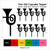 TA1021 Brass Music Instrument Silhouette Party Wedding Birthday Acrylic Cupcake Toppers Decor 10 pcs