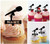 TA1082 Microphone Silhouette Party Wedding Birthday Acrylic Cupcake Toppers Decor 10 pcs