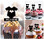 TA1087 Baby Suit Heart Silhouette Party Wedding Birthday Acrylic Cupcake Toppers Decor 10 pcs